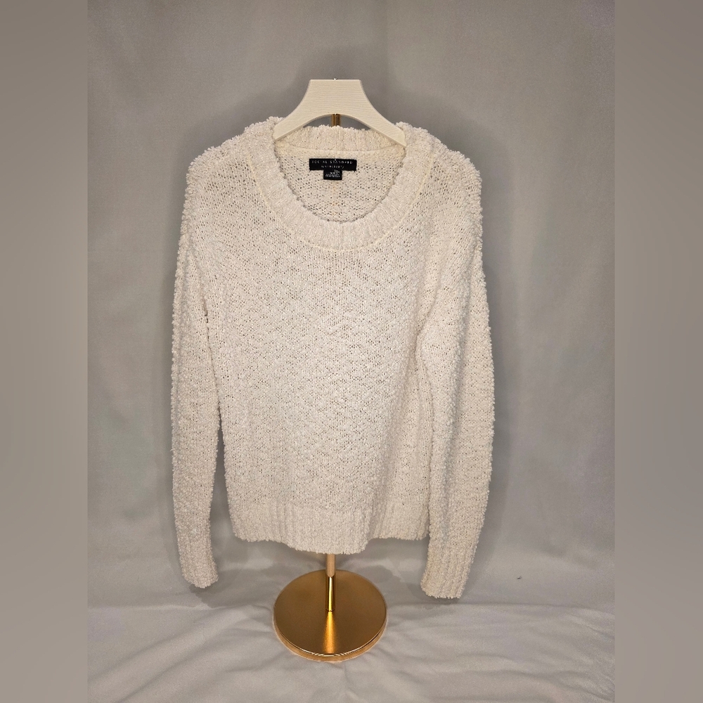 Elegant Cream Crew Neck Sweater